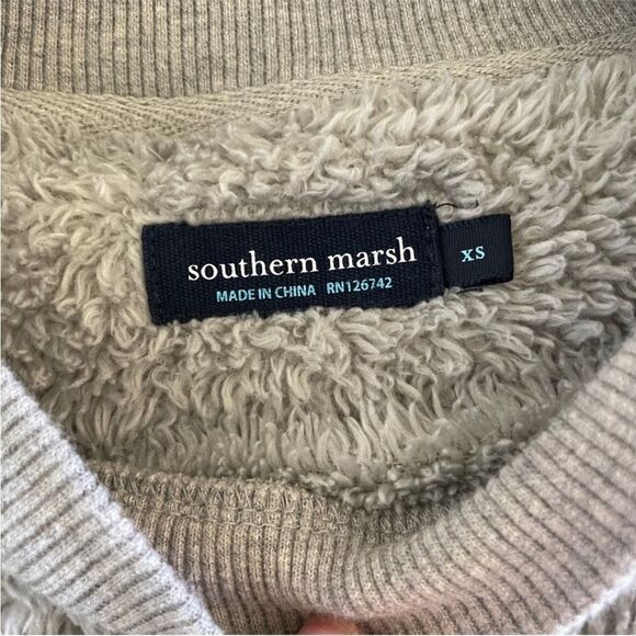 Southern Marsh Crewneck Sweater sz XS Cozy Texture Modern Sherpa Fluffy Pullover - Picture 2 of 9